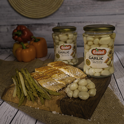 Pickled peeled garlic