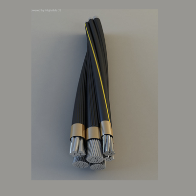LV Aerial Bundled Conductors (LV-ABC) with galvanized steel messenger