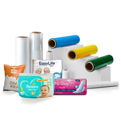 Milk and colored polyethylene film