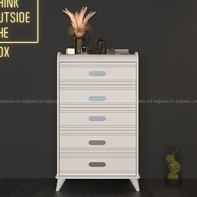 Manila 5-drawer file, white