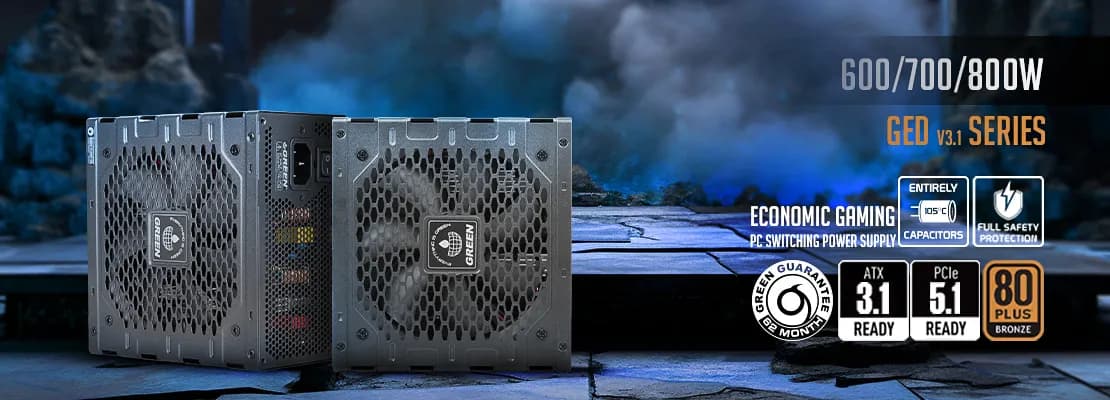 Las fuentes de alimentación de la serie GED V3.1 Green / GREEN han sido lanzadas al mercado con el estándar ATX v3.1.