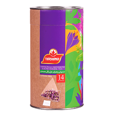 Saffron tea, cardamom, rose petals