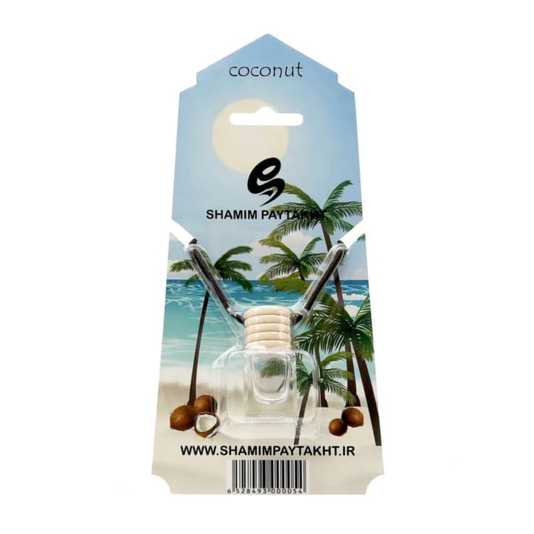 Kokulu cam asma parfüm, hindistancevizi aromalı.