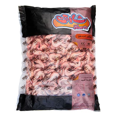 Shrimp cooked with head and tail