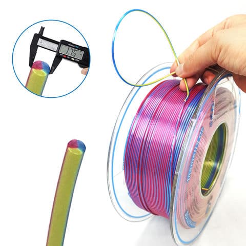 YOUSU three-color silk 3D filament with a beautiful surface, non-tangling, pearlized 1.75mm and 2.85mm and 1kg