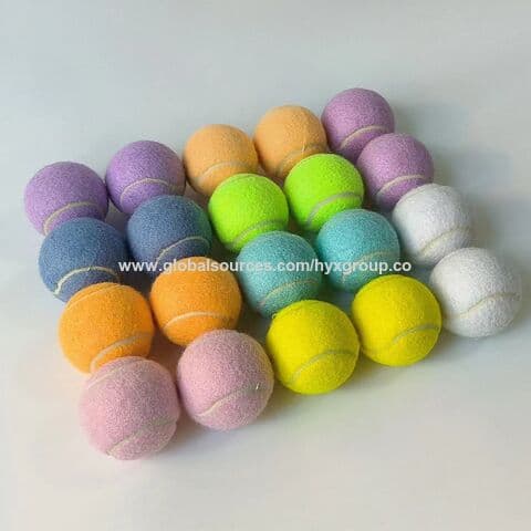 Soft and low-pressure paddle tennis balls with a low price and various colors, along with a mesh bag.