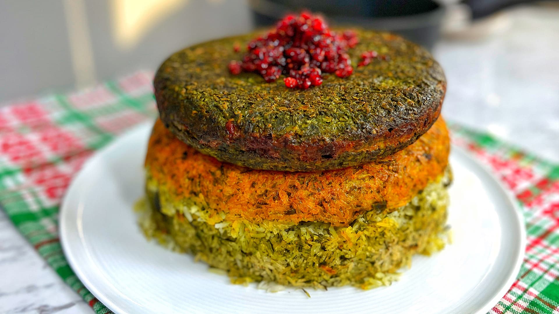 The recipe of vegetable tahchin