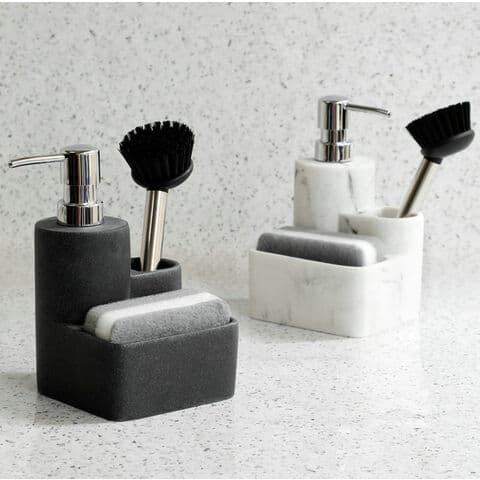 Set de fournitures sanitaires de bain 3 en 1 - Décor en plastique pour la salle de bain et porte-savon.
