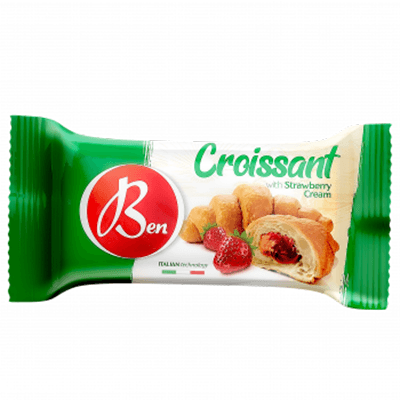 Croissant with strawberry jam