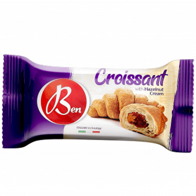 Croissant with hazelnut cream