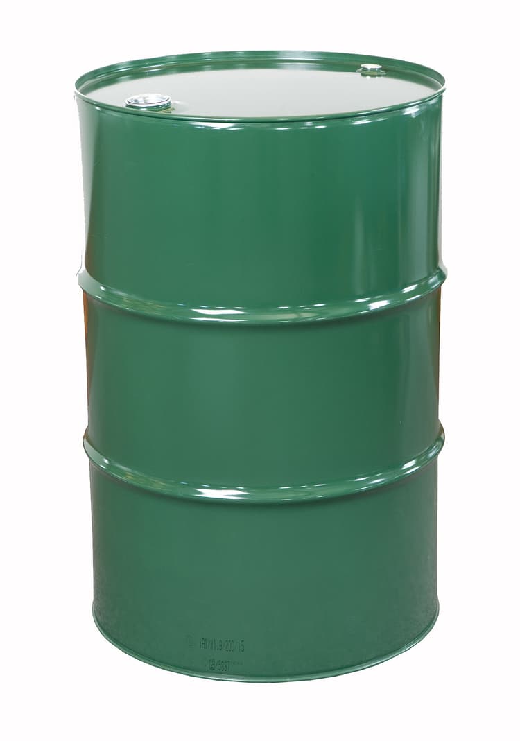 Barriles metálicos cilíndricos envasados