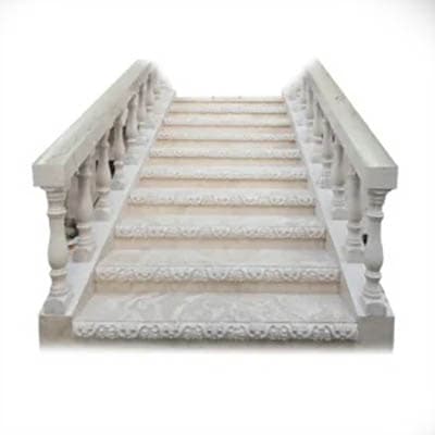 Strumento scala in pietra con design di fiori e foglie