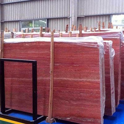 Travertin rouge en dalle