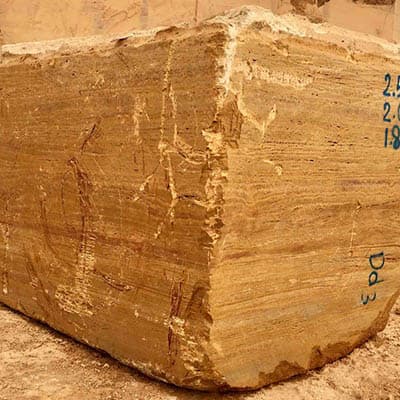 Blocs de travertin jaune