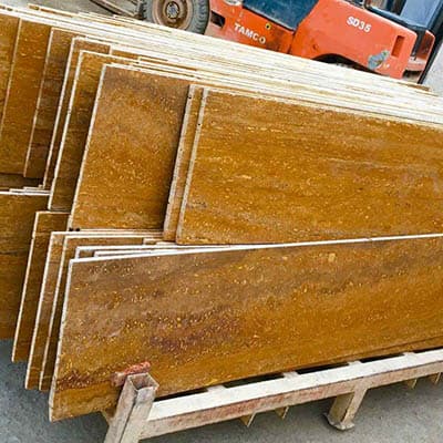 Carreau de travertin jaune