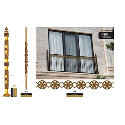 Fenster- und Balkon-Geländer aus Schmiedeeisen Code F1033