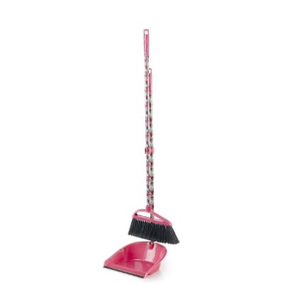 Set di scopa e paletta Delta Fantasia design rosa