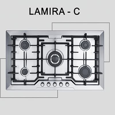 Piano cottura in acciaio modello LAMIRA – C